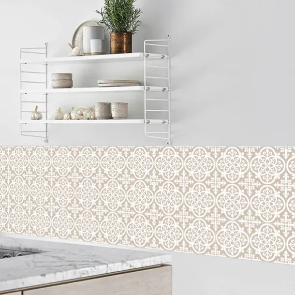 Vintage Self-Adhesive Tile Sticker Square Peel and Stick Non-Slip Waterproof Removable PVC Bathroom Kitchen Home Decor Floor Wall Stair Tile Sticker