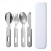 Vintage Stainless Steel Cutlery Set - Portable Outdoor Utensil Set with Carrying Bag - Perfect for Picnics, Camping, and Travel
