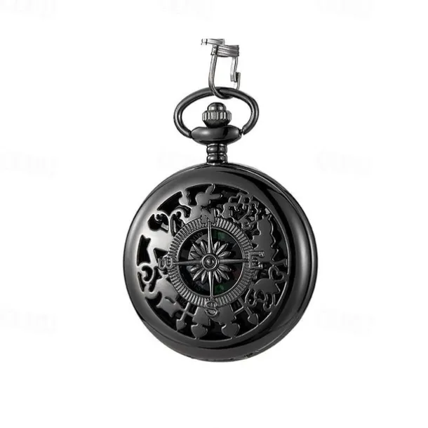 Vintage Style Compass Pocket Watch Essential Equipment for Outdoor Mountaineering and Exploration Adventures