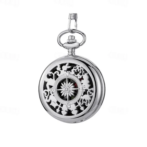 Vintage Style Compass Pocket Watch Essential Equipment for Outdoor Mountaineering and Exploration Adventures