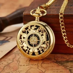 Vintage Style Compass Pocket Watch Essential Equipment for Outdoor Mountaineering and Exploration Adventures