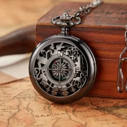 Vintage Style Compass Pocket Watch Essential Equipment for Outdoor Mountaineering and Exploration Adventures