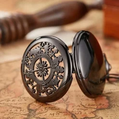 Vintage Style Compass Pocket Watch Essential Equipment for Outdoor Mountaineering and Exploration Adventures