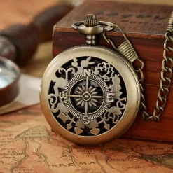 Vintage Style Compass Pocket Watch Essential Equipment for Outdoor Mountaineering and Exploration Adventures