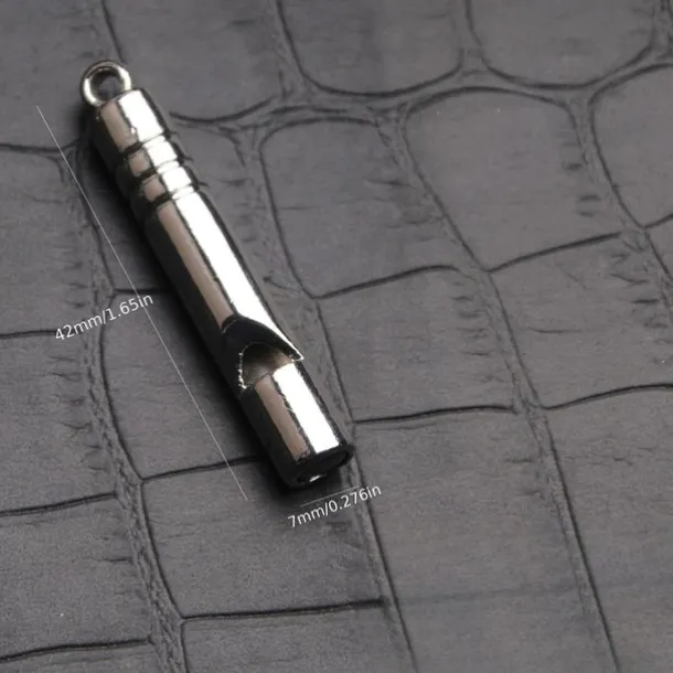 Vintage Titanium-Coated Stainless Steel Whistle Handcrafted Zinc Alloy Referee Survival Whistle Keychain Pendant - Essential Outdoor Gear