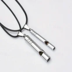 Vintage Titanium-Coated Stainless Steel Whistle Handcrafted Zinc Alloy Referee Survival Whistle Keychain Pendant - Essential Outdoor Gear