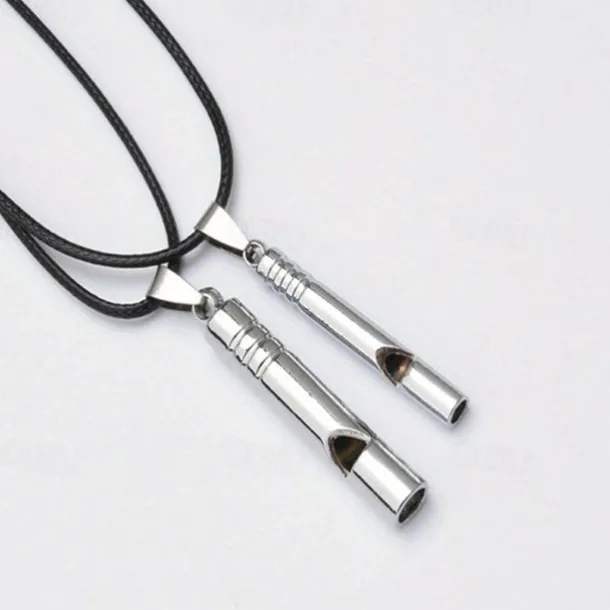 Vintage Titanium-Coated Stainless Steel Whistle Handcrafted Zinc Alloy Referee Survival Whistle Keychain Pendant - Essential Outdoor Gear