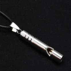 Vintage Titanium-Coated Stainless Steel Whistle Handcrafted Zinc Alloy Referee Survival Whistle Keychain Pendant - Essential Outdoor Gear