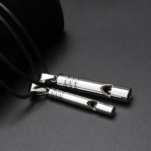 Vintage Titanium-Coated Stainless Steel Whistle Handcrafted Zinc Alloy Referee Survival Whistle Keychain Pendant - Essential Outdoor Gear