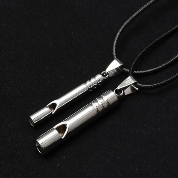 Vintage Titanium-Coated Stainless Steel Whistle Handcrafted Zinc Alloy Referee Survival Whistle Keychain Pendant - Essential Outdoor Gear