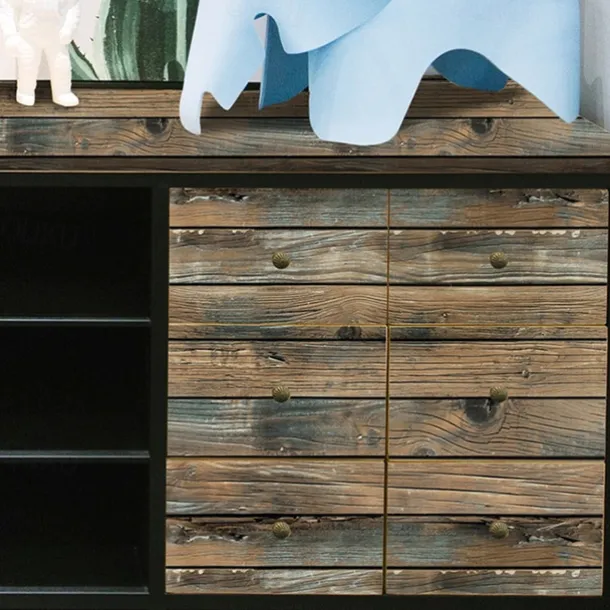 Vintage Wallpaper Wall Mural 1pc Thickened Wood Grain Contact Paper, Home Decor PVC Material Self-Adhesive Wallpaper Waterproof Oilproof For Cabinets Tables Home Renovation 45x1000cm(17.7"x393.7")