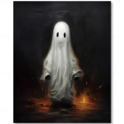 Vintage Witch Forest Painting Poster Halloween Wall Decoration Print Witch Canvas Print Halloween Wall Art Aesthetic