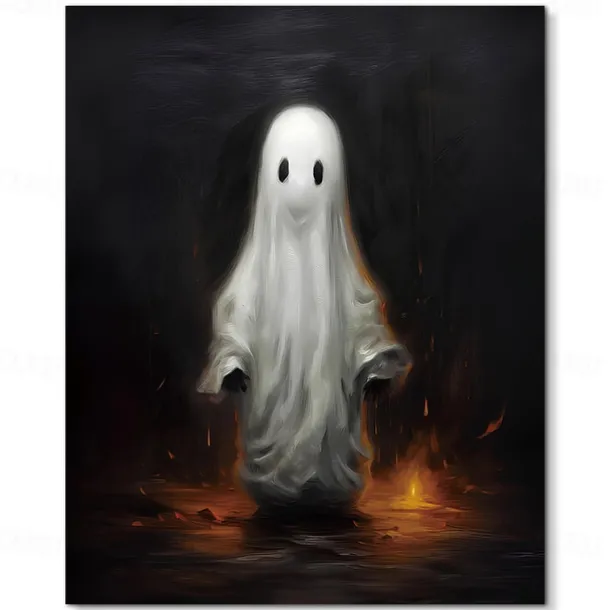 Vintage Witch Forest Painting Poster Halloween Wall Decoration Print Witch Canvas Print Halloween Wall Art Aesthetic