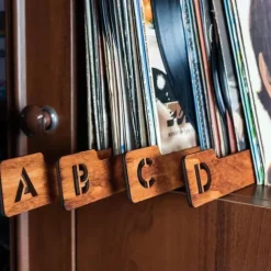 Vinyl Record Dividers, Alphabetical Vinyl Record Storage Dividers A-Z, 26 Record Rack Organization Guides, Album Box Collection Bins for Music Lovers
