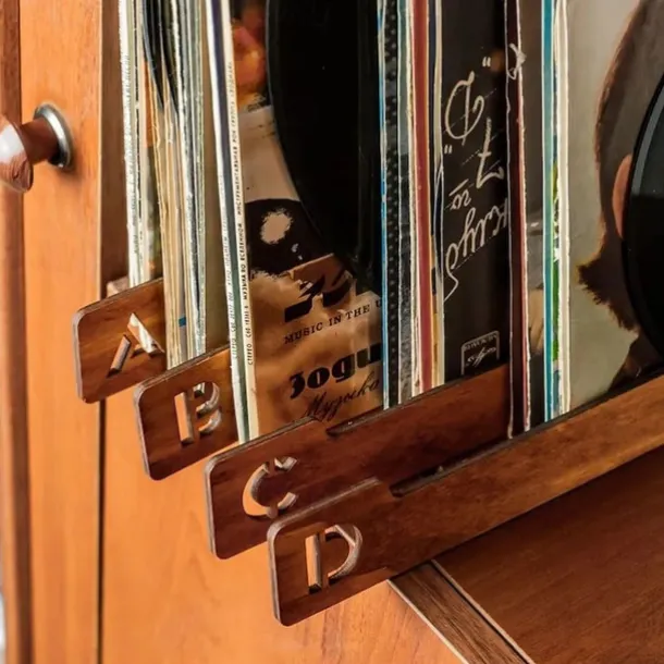 Vinyl Record Dividers, Alphabetical Vinyl Record Storage Dividers A-Z, 26 Record Rack Organization Guides, Album Box Collection Bins for Music Lovers