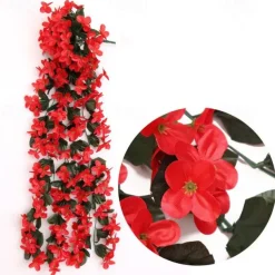 Vivid Artificial Hanging Orchid Bunch Simulation Flower Vine Violet Hanging Flower Vine Wall Hanging Orchid Hanging Basket Flower Balcony Home Decoration Flower Wall For Wedding Garden Decoration