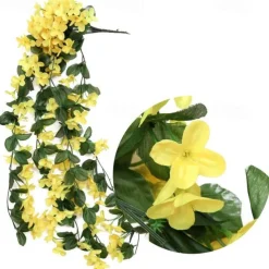 Vivid Artificial Hanging Orchid Bunch Simulation Flower Vine Violet Hanging Flower Vine Wall Hanging Orchid Hanging Basket Flower Balcony Home Decoration Flower Wall For Wedding Garden Decoration