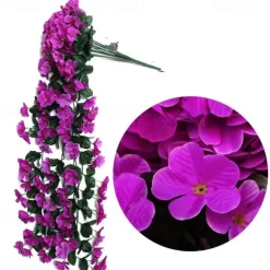Vivid Artificial Hanging Orchid Bunch Simulation Flower Vine Violet Hanging Flower Vine Wall Hanging Orchid Hanging Basket Flower Balcony Home Decoration Flower Wall For Wedding Garden Decoration