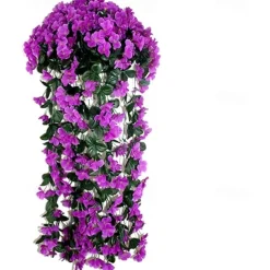 Vivid Artificial Hanging Orchid Bunch Simulation Flower Vine Violet Hanging Flower Vine Wall Hanging Orchid Hanging Basket Flower Balcony Home Decoration Flower Wall For Wedding Garden Decoration