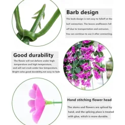 Vivid Artificial Hanging Orchid Bunch Simulation Flower Vine Violet Hanging Flower Vine Wall Hanging Orchid Hanging Basket Flower Balcony Home Decoration Flower Wall For Wedding Garden Decoration