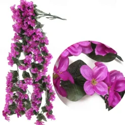 Vivid Artificial Hanging Orchid Bunch Simulation Flower Vine Violet Hanging Flower Vine Wall Hanging Orchid Hanging Basket Flower Balcony Home Decoration Flower Wall For Wedding Garden Decoration