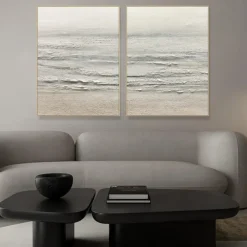 Wabi sabi art hand painted White Sea Waves Decor Oil Painting Large Wall Hand Painted Texture Sea Landscape Painting Fashion Wall Art wave oil painting White Beach canvas Oil Painting christmas gift