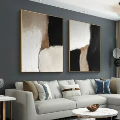 Wabi sabi painting handmade Wall Art Set of 2 Beige Abstract Painting on Canvas hand painted A Pair Beige Texture oil paintings Wall Art Neutral Abstract Wall Art Boho Wal Decor painting