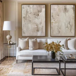 Wabi sabi painting handmade Wall Art Beige Abstract Painting on Canvas A Pair Beige Texture oil painting handmade Wall Art Neutral Abstract painting Wall Art Boho Wal Decor painting