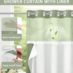 Waffle Weave Shower Curtain 180cm*180cm(70