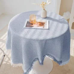 Waffle Weave Tablecloth Textured and Stylish Design Adds Elegance to Dining Tables Durable and Easy to Clean Perfect for Everyday Use or Special Occasions Enhances Your Home Decor with a Minimalist To