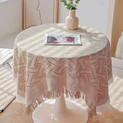 Waffle Weave Tablecloth Textured and Stylish Design Adds Elegance to Dining Tables Durable and Easy to Clean Perfect for Everyday Use or Special Occasions Enhances Your Home Decor with a Minimalist To
