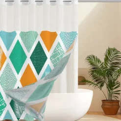 Waffle-Weave Textured Shower Curtain Set with Snap-in Liner and Sheer Window Water-Repellent Polyester Blend Fabric, Grommet Top, 120GSM Hotel Quality Spa Style Bathroom Partition No Hooks Required