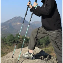 Walking Stick Trekking Poles Collapsible Hiking Poles - Carbon Fiber, Trekking Sticks, Antishock and Quick Lock System, Telescopic, Collapsible, Ultralight