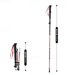 Walking Stick Trekking Poles Collapsible Hiking Poles - Carbon Fiber, Trekking Sticks, Antishock and Quick Lock System, Telescopic, Collapsible, Ultralight