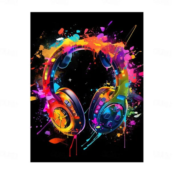 Wall Art Canvas Colorful Neon Gamer Controller Prints and Posters Pictures Decorative Fabric Painting For Living Room Pictures No Frame