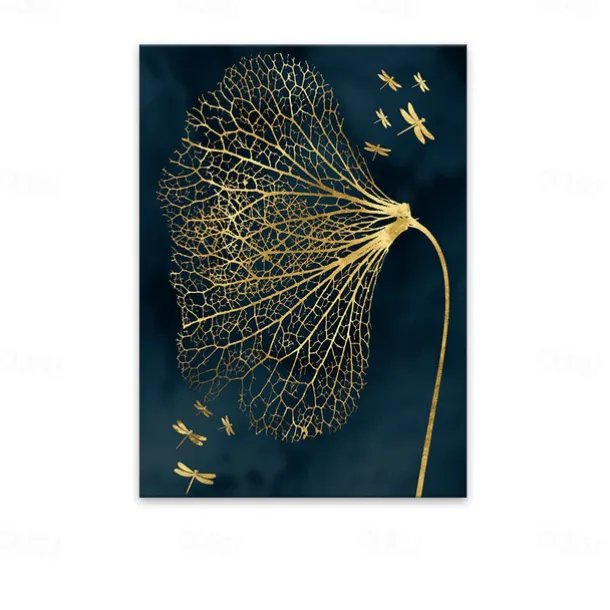 Wall Art Canvas Poster Painting Artwork Picture Abstract Butterfly Gold Home Decoration Dcor Rolled Canvas No Frame Unframed Unstretched
