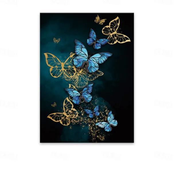 Wall Art Canvas Poster Painting Artwork Picture Abstract Butterfly Gold Home Decoration Dcor Rolled Canvas No Frame Unframed Unstretched