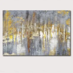 Wall Art Canvas Prints Painting Artwork Picture Abstract Knife Painting Golden Landscape Home Decoration Decor Rolled Canvas No Frame Unframed Unstretched