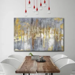 Wall Art Canvas Prints Painting Artwork Picture Abstract Knife Painting Golden Landscape Home Decoration Decor Rolled Canvas No Frame Unframed Unstretched