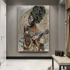 Wall Art Canvas Prints Painting Artwork Picture Portrait Beauty Gold Home Decoration Decor Rolled Canvas No Frame Unframed Unstretched