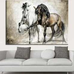 Wall Art Canvas Prints Painting Artwork Picture Animal Horse Home Decoration Decor Rolled Canvas No Frame Unframed Unstretched