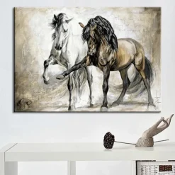 Wall Art Canvas Prints Painting Artwork Picture Animal Horse Home Decoration Decor Rolled Canvas No Frame Unframed Unstretched