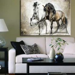 Wall Art Canvas Prints Painting Artwork Picture Animal Horse Home Decoration Decor Rolled Canvas No Frame Unframed Unstretched