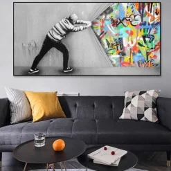 Wall Art Canvas Prints Painting Artwork Picture People Abstract Graffiti Home Decoration Decor Rolled Canvas No Frame Unframed Unstretched