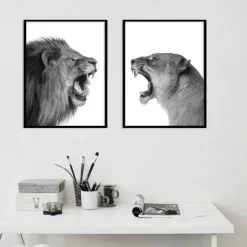 Wall Art Canvas Prints Painting Artwork Picture Animal Lion Home Decoration Decor Rolled Canvas No Frame Unframed Unstretched