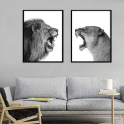 Wall Art Canvas Prints Painting Artwork Picture Animal Lion Home Decoration Decor Rolled Canvas No Frame Unframed Unstretched