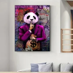 Wall Art Canvas Prints Posters Painting Mr.Panda Quote Artwork Picture Home Decoration Décor Rolled Canvas No Frame Unframed Unstretched