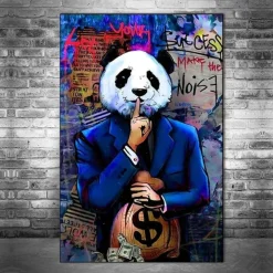 Wall Art Canvas Prints Posters Painting Mr.Panda Quote Artwork Picture Home Decoration Décor Rolled Canvas No Frame Unframed Unstretched