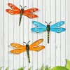 Wall Art Metal Dragonfly Wall Decor Outdoor Garden Fence ArtHanging Decorations for Living Room Bedroom 1pc