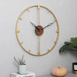 Wall Clock Art Large Modern Wall Clock Large Decor Art Wall Clocks Office Decor Minimalist Black Metal for Kitchen Bedroom Black 60cm